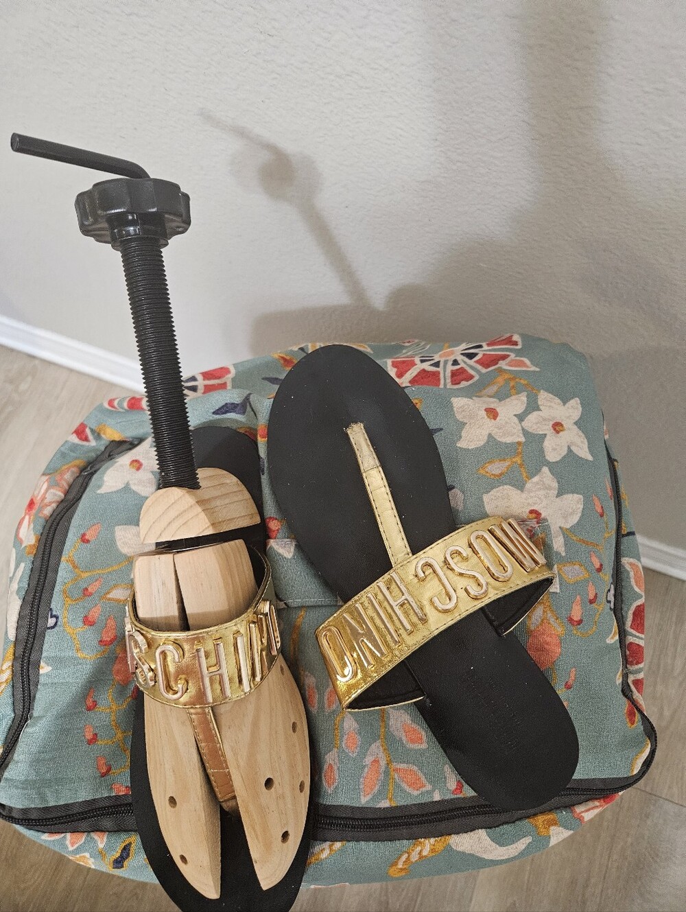 Moschino Black/ Gold Slides